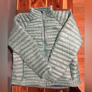 Women's Mint Green Puffer Jacket L.L. bean xl down sweater packable